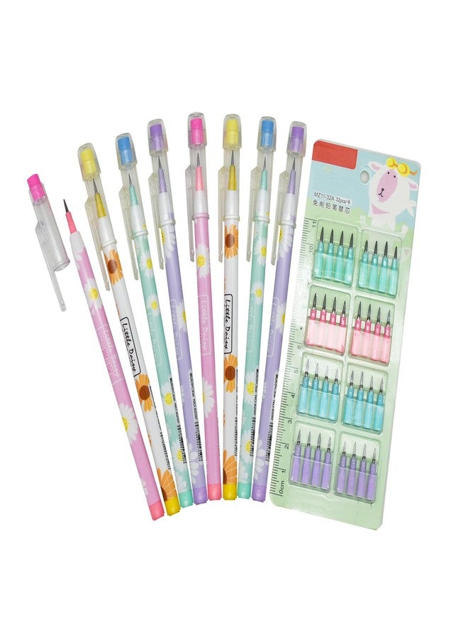 Lopenle 36 Adorable Daisy Stacking Pencils With 192 Refills No sharpening pencils Preshapened pencil for school - Image 1